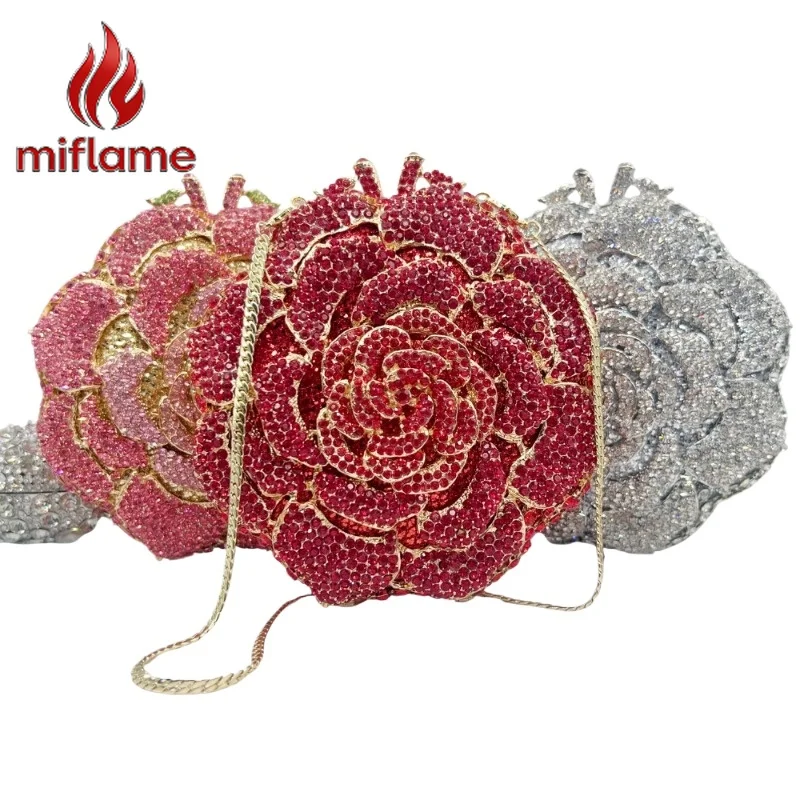 

Handmade Crystal Clutch Evening Bag Rhinestone Beaded Formal Party Wedding Prom Luxury Designer Purse