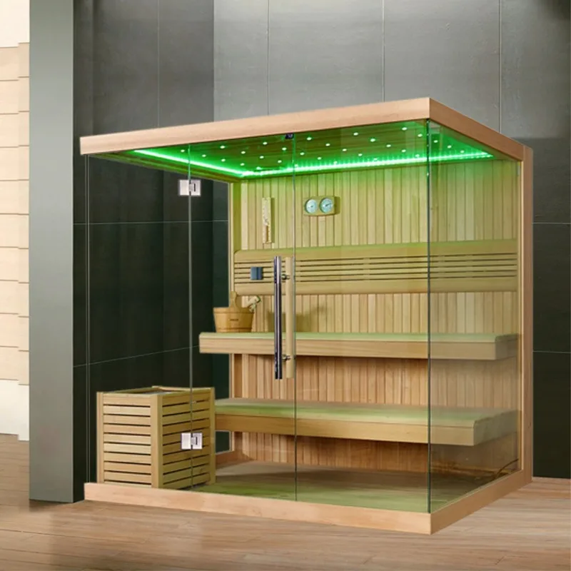 Sala de sauna de infrarrojos lejanos Sala de sauna para una sola persona Sala de sauna moderna de madera