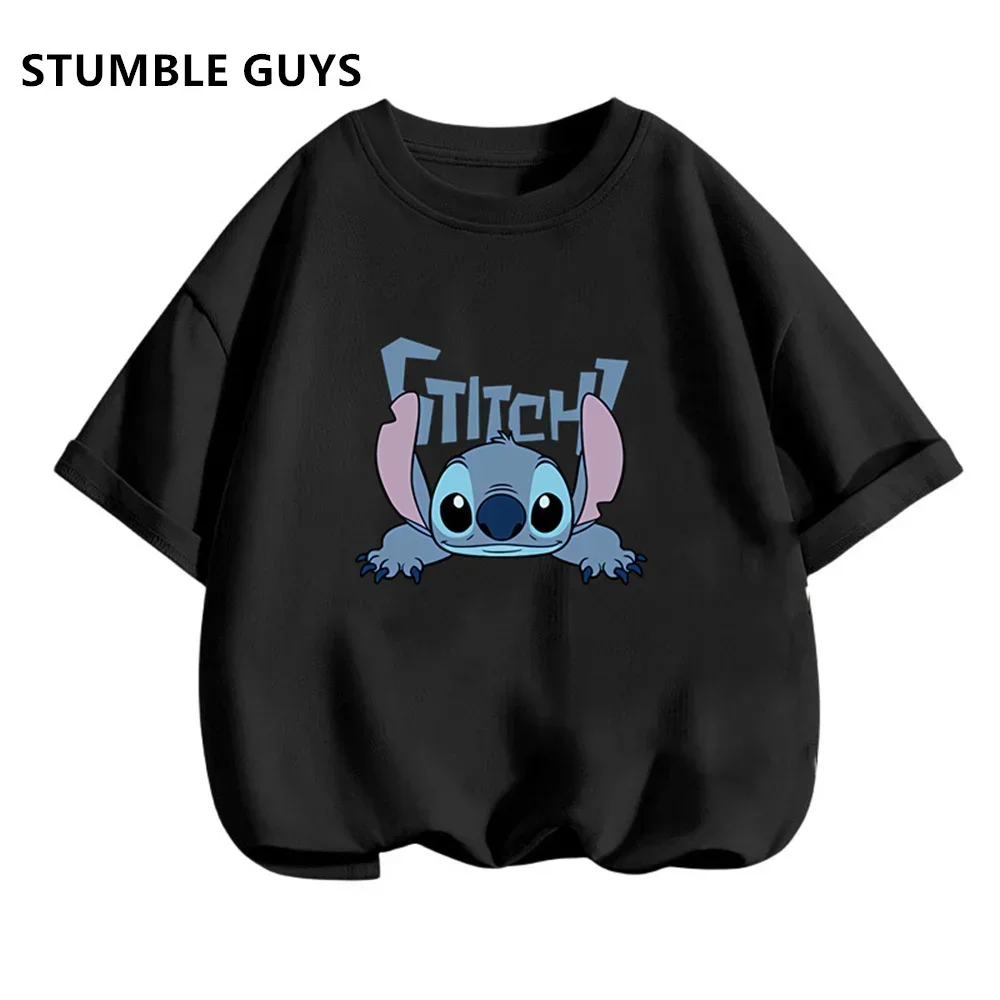 Stitch Girl Clothes 3 To 12 Years T Shirt Kids Boys 2024 Summer Baby T-shirt Children's Clothing Girl Clothes Kids Trucksuit