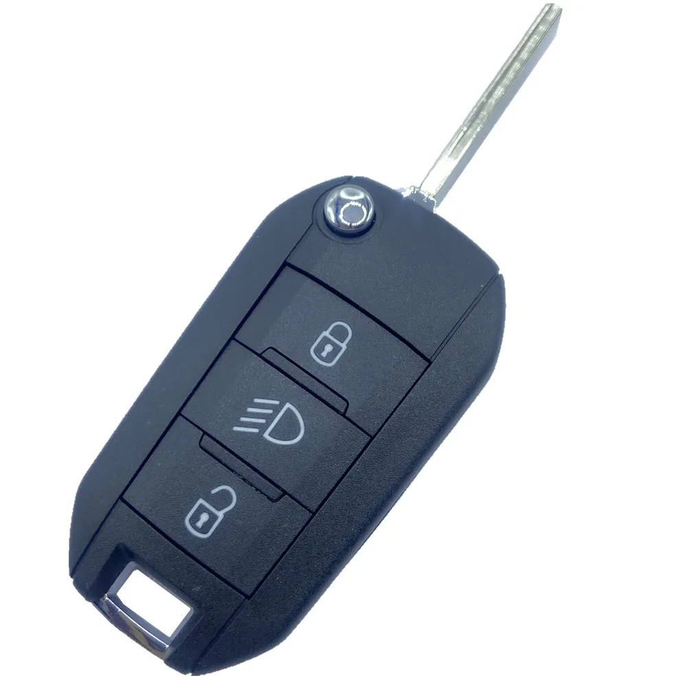 3b remoto chave do carro escudo caso fob em branco para peugeot 208 2008 301 308 508 5008 rcz para citroen c-elysee C4-Cactus farol médio