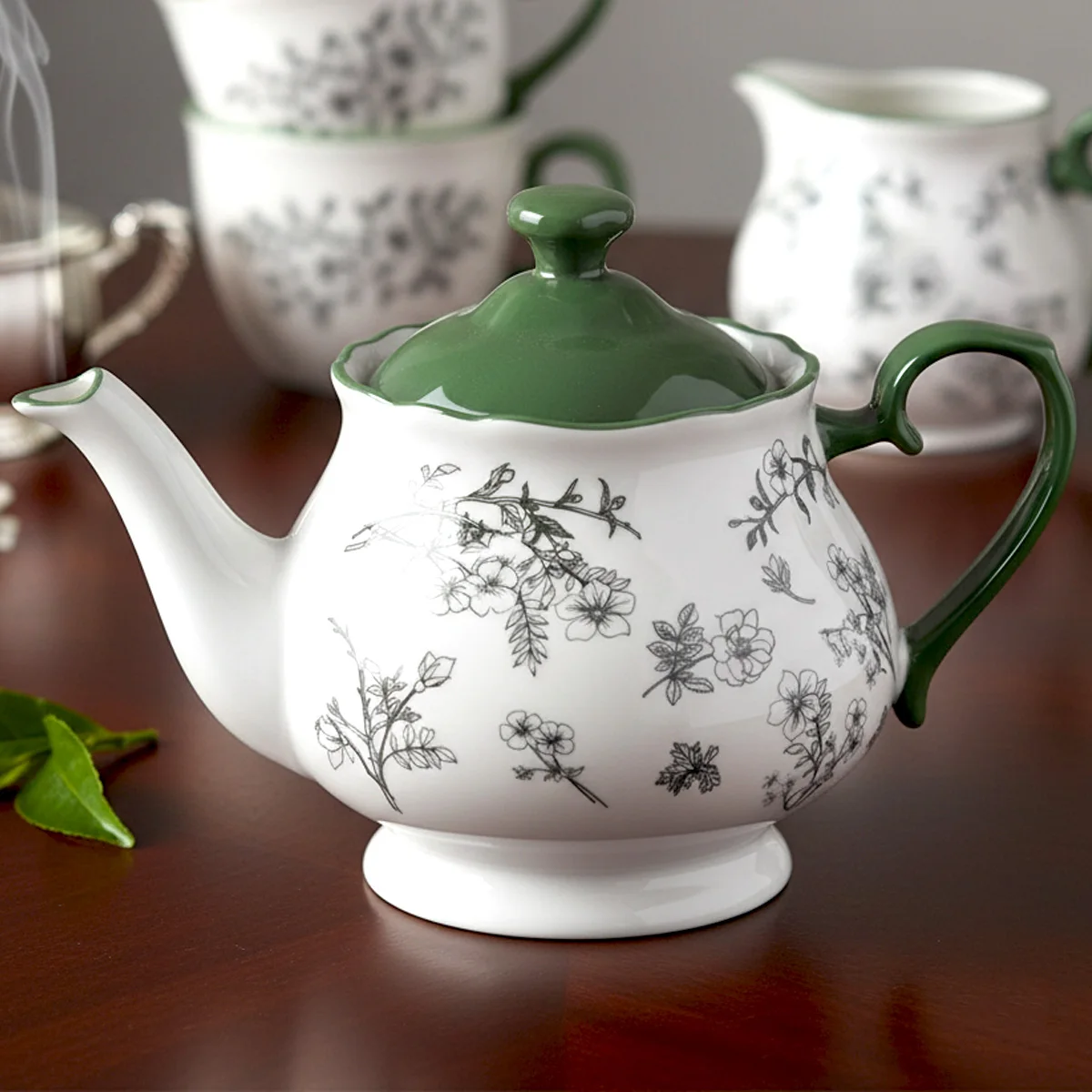 

Solecasa 1300ml Flower Ceramic Teapot with Handle, Exquisite ceramic and High-temperature resistant, Perfect for Tea Service