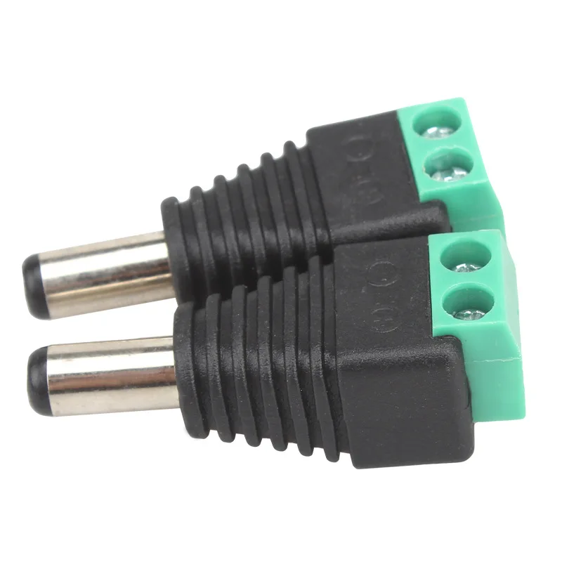 DC Connector Male Jack Power Adapter 10/50/100PCS 5.5mmx2.1mm DC12V Connector Wire End Barrel For Led Strip CCTV Camera Cable