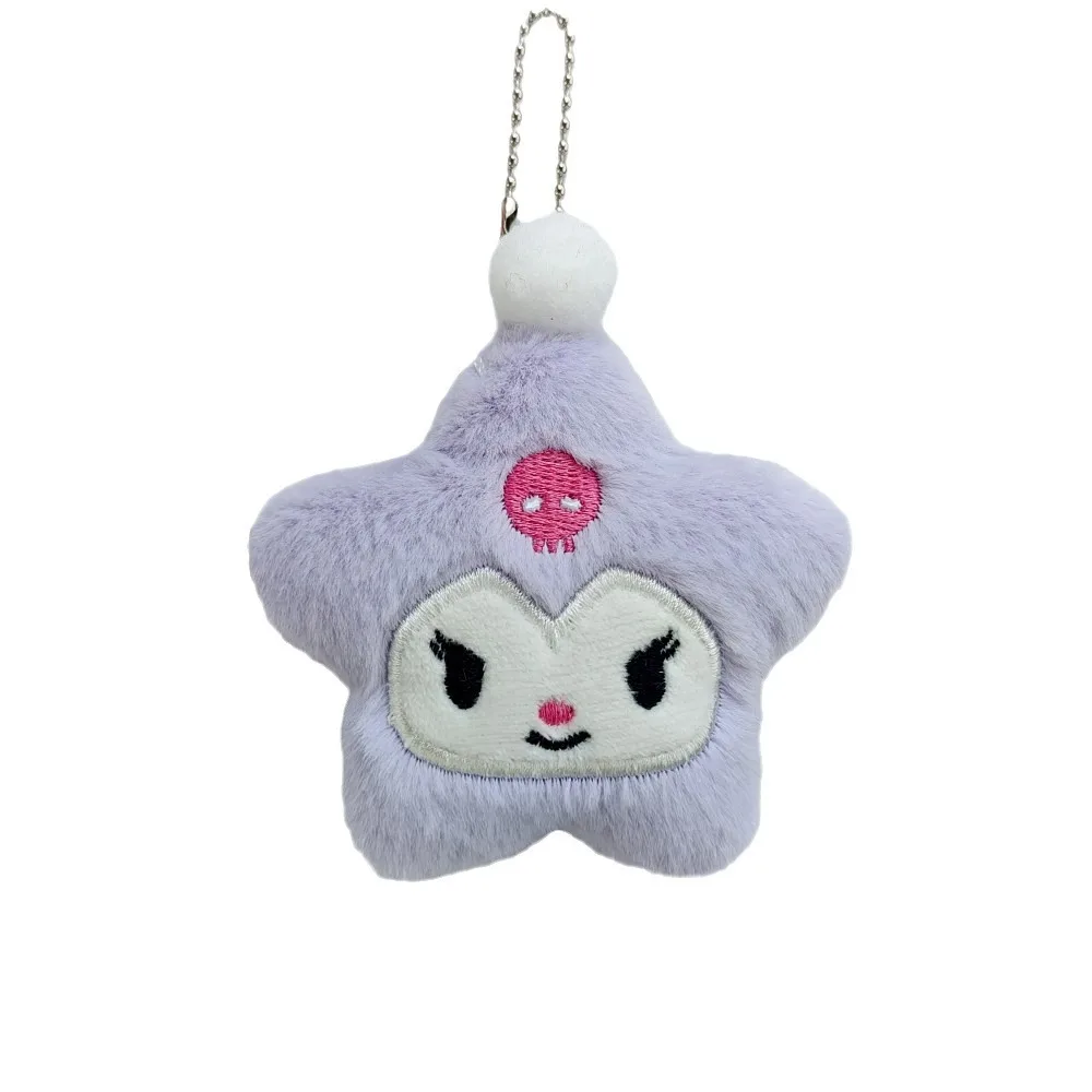 Sanurgente-Porte-clés pendentif Kuromi Cinnamoroll Hello Kitty, jouet en peluche étoile, décoration de sac à dos, document tridimensionnel, fille