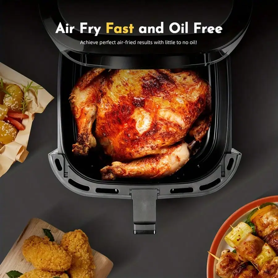 Upgraded Compact 2.8Qt Air Fryer with Nonstick Baking Pan, Touch Control Air Fryer, Multi-function for Air Fry, Bake, Roast, Broil, Replacement of Toaster Oven & Deep Fryer, Ideal Small Kitchen Appliance Addition