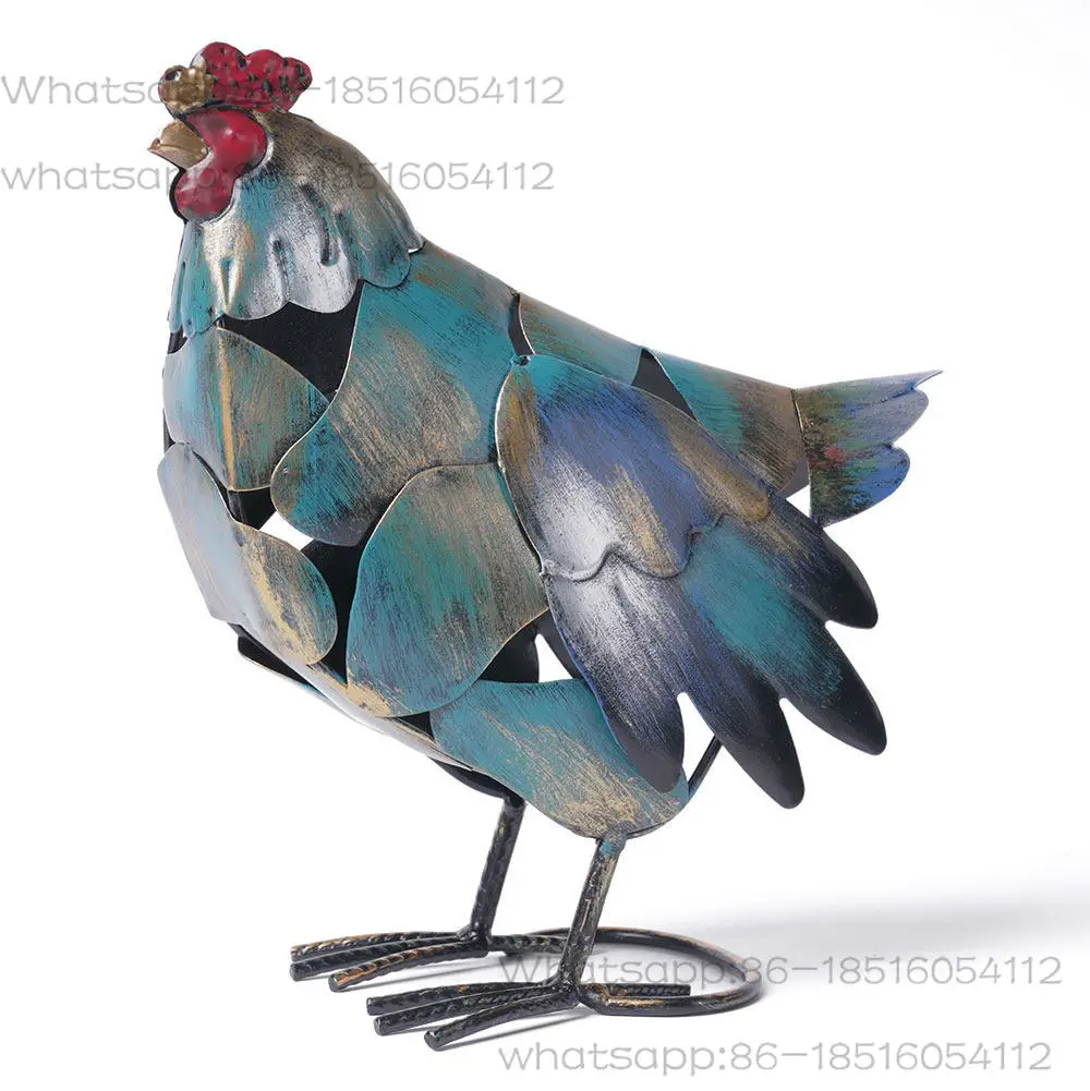 

Wrought Iron Rooster Hen Animal Ornament Home Decoration