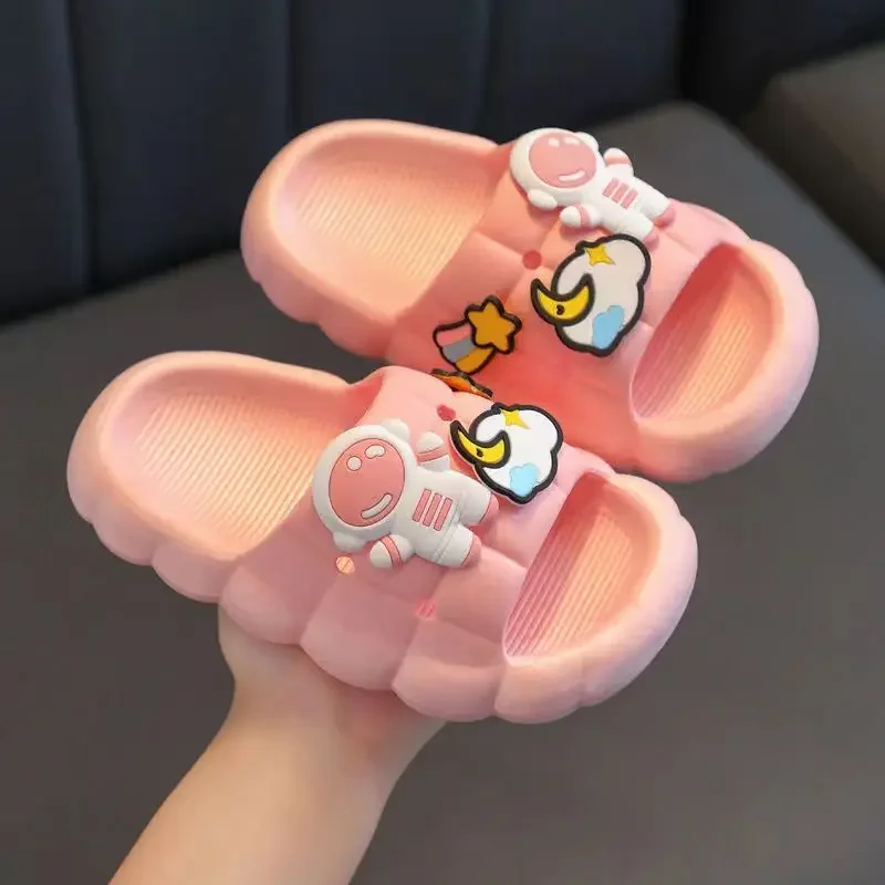 Soft Sole Baby Slippers, Cute Cartoon Design Kids Home Sandals for Boys and Girls