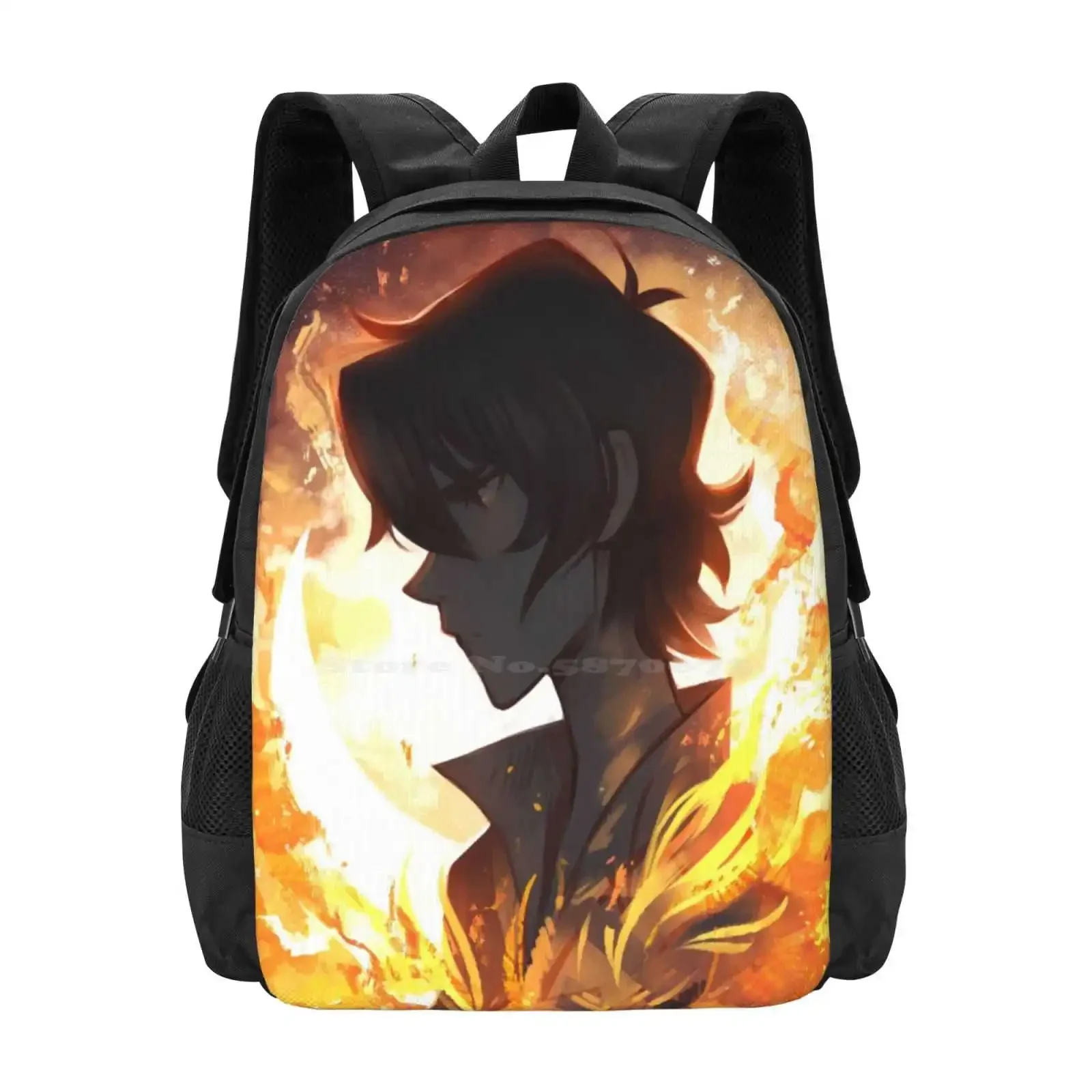 

Burning In My Bones Pattern Design Laptop Travel School Bags Keith Voltron Fire