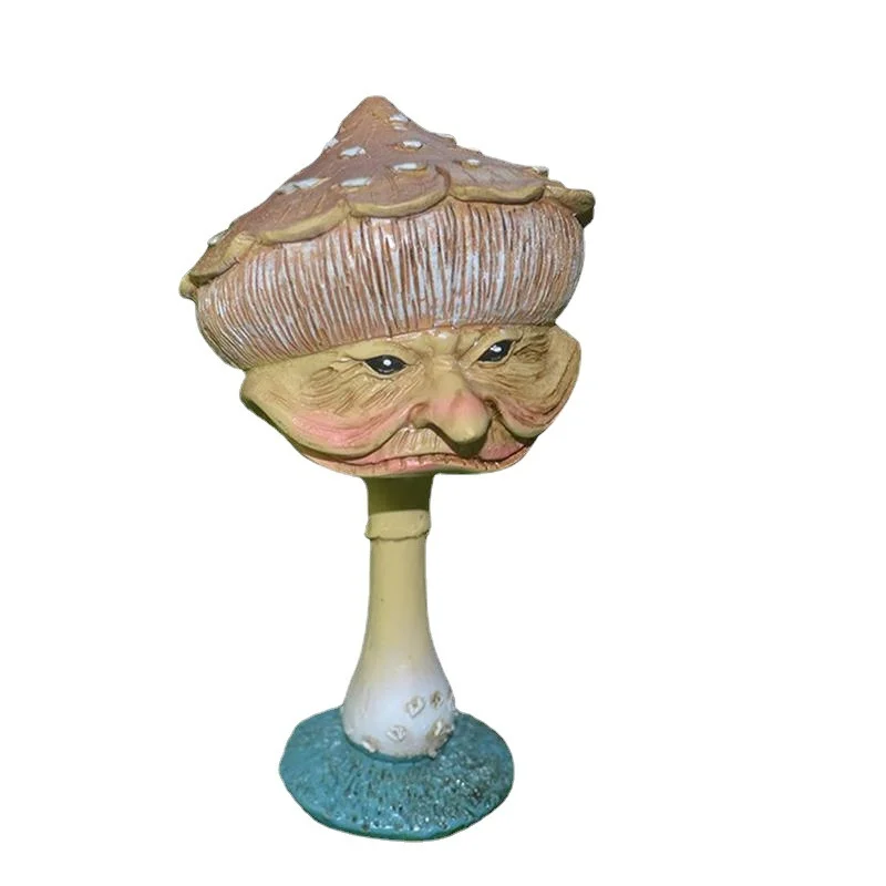 Mushroom Grandma Gnome Figurines Mushroom Garden Statue Hand-Painte Ornament Patio Lawn Porch Craft Decor