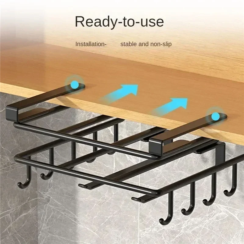 HLZS-شماعة المناشف الورقية مع السنانير المطبخ معلقة المنظم رف تحت خزانة قطع المجلس غطاء قدر حامل تخزين الرف