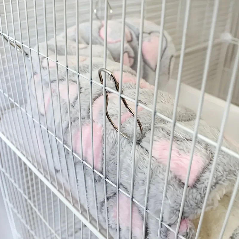 Kleines Haustier-Tunnelbett, Plüsch-Hamster-Hängematte 30x19cm, Warmes Schlafnest für Meerschweinchen, Ratten, Petauren, Chinchillas im Käfig – Detail 5