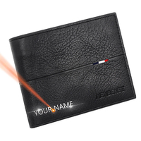 Free Name Engraving Men Wallets New Short Zipper Card Holder Quality Male Purse Simple Slim Coin Pocket PU Leather Men's Wallet