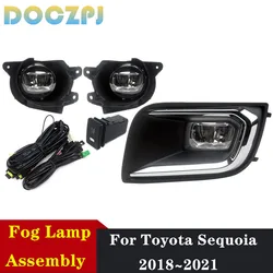 1Set Car Front Fog Lamp Assembly FOR TOYOTA Sequoia 2018 2019 2020 2021 LED Foglight With Wire Harness Upgrade Kit