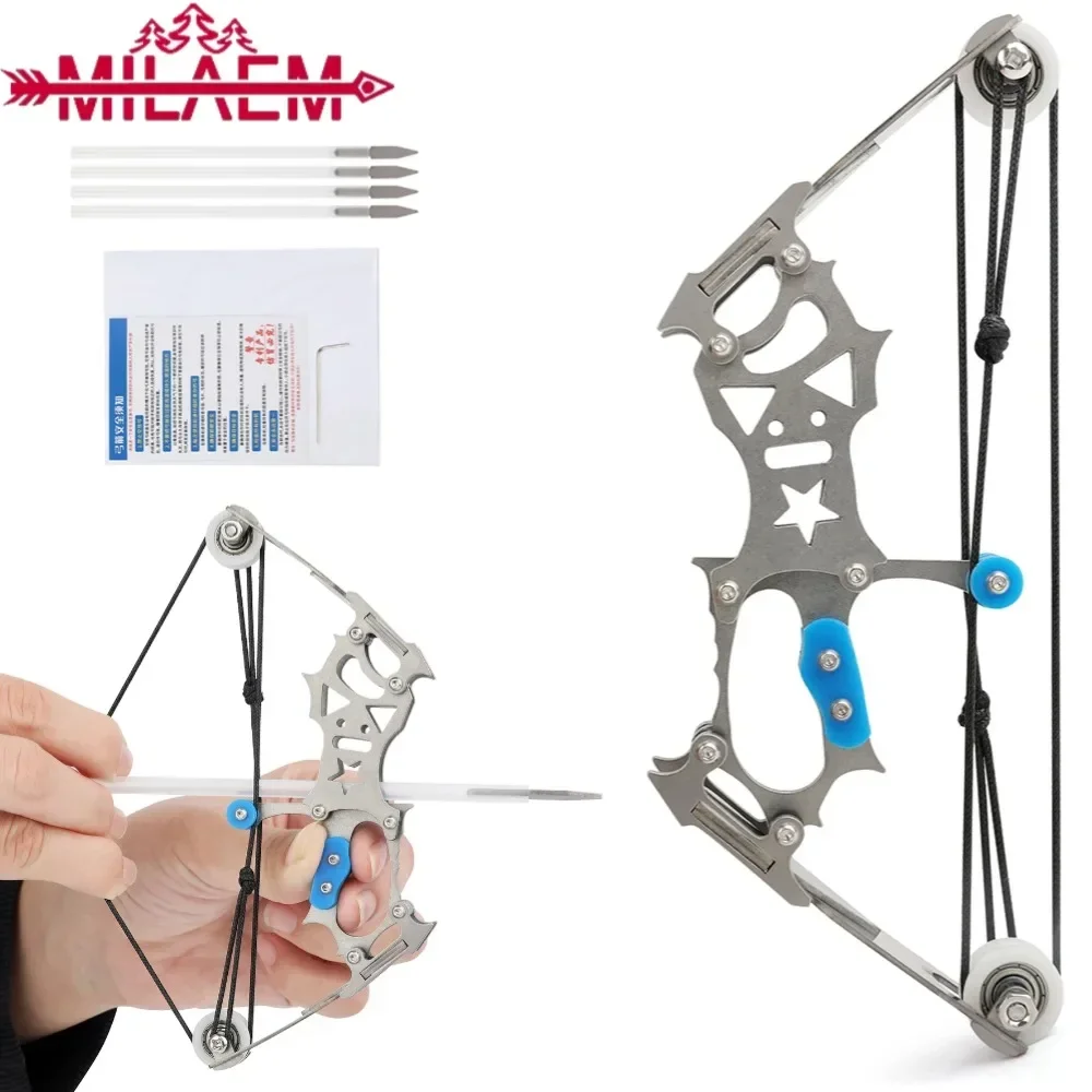 

S/L Archery Mini Compound Bow Set Steel Powerful Bow for Left/Right Hand Outdoor/Indoor Arrow Shooting Hunting Game Accessories