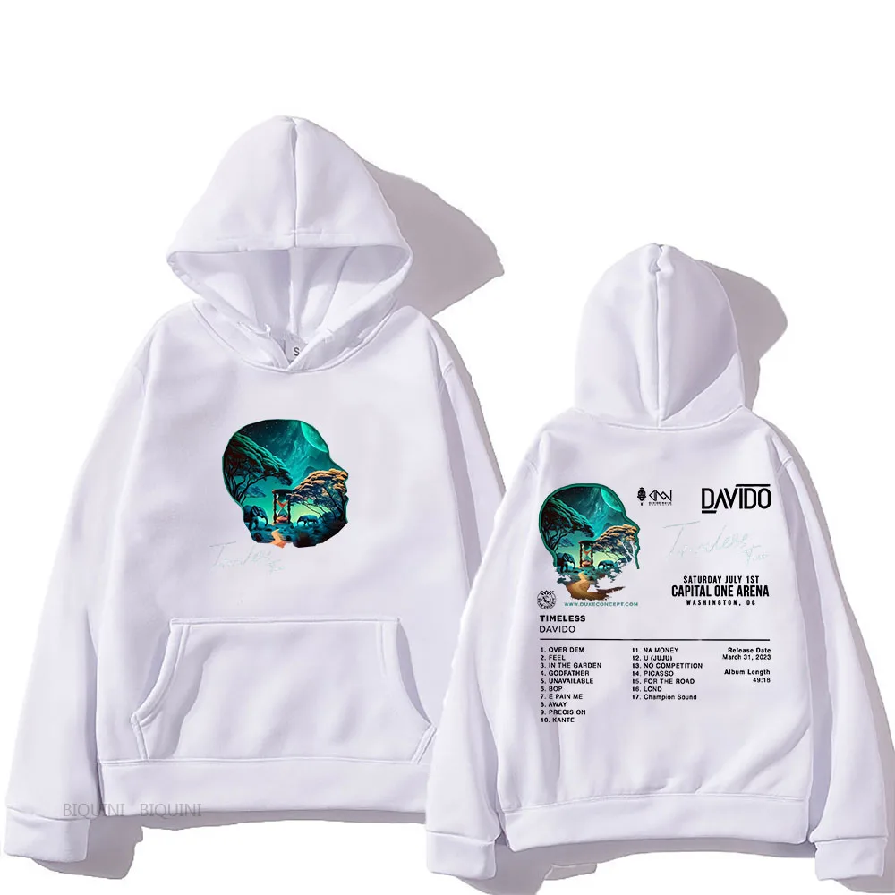 Davido Retro Hooded Graphic Printing New Song Fleece Fashion Sweatshirt for Autumn/Winter Grunge Clothes Moletom Casual Hoody