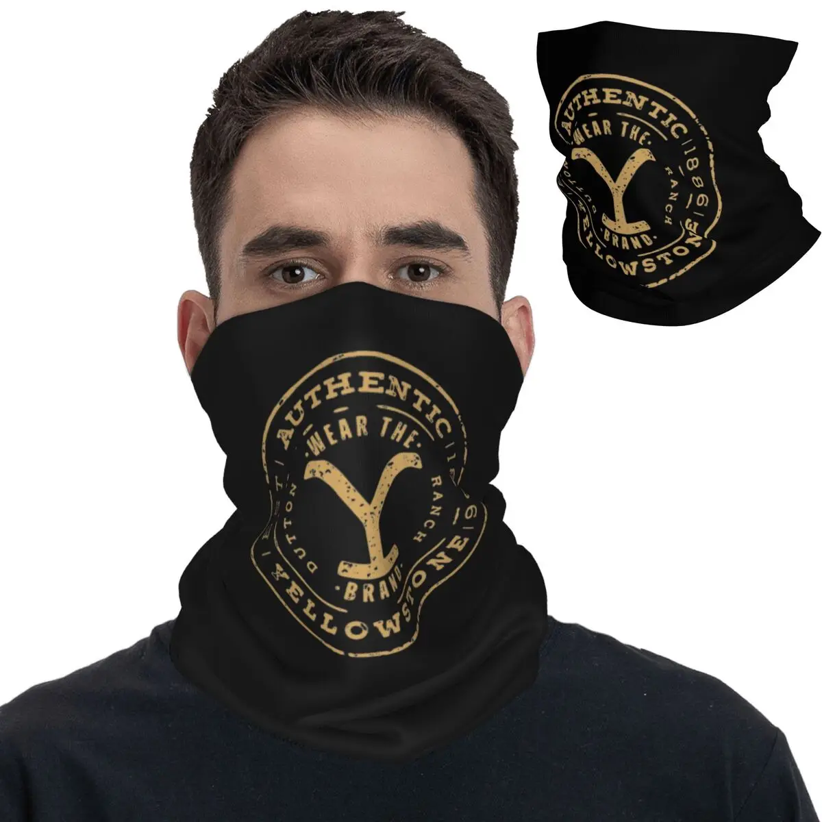 Yellowstones Dutton Ranch Bandana Neck Cover Printed Tv Show Balaclavas Face Mask Scarf Multi-use Cycling Unisex Adult Washable