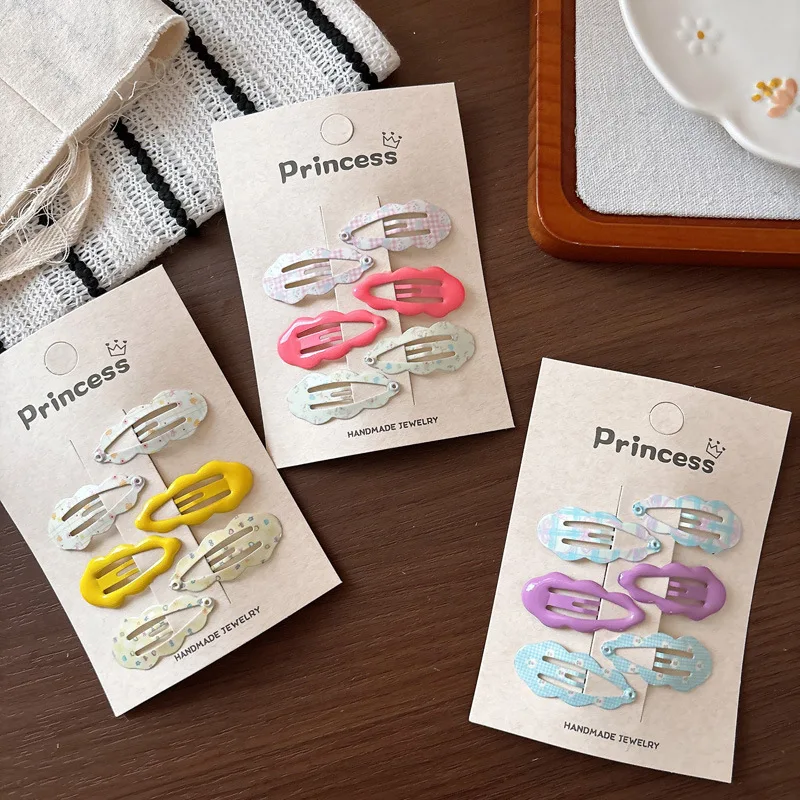 

Candy Color Floral Enamel Side BB Hair Clips for Children Small Mini Spring Summer Fringe No Hurt Non Slip Lightweight Daily