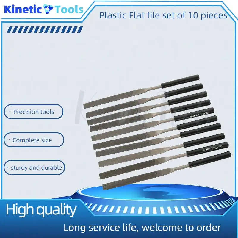 أداة ملف مسطحة معدنية 5 × 180 مم، أداة ملف معدنية من الفولاذ الكربوني العالي للمعادن والخشب والبلاستيك وملف مسطح للتكرير 10 قطعة/المجموعة #1