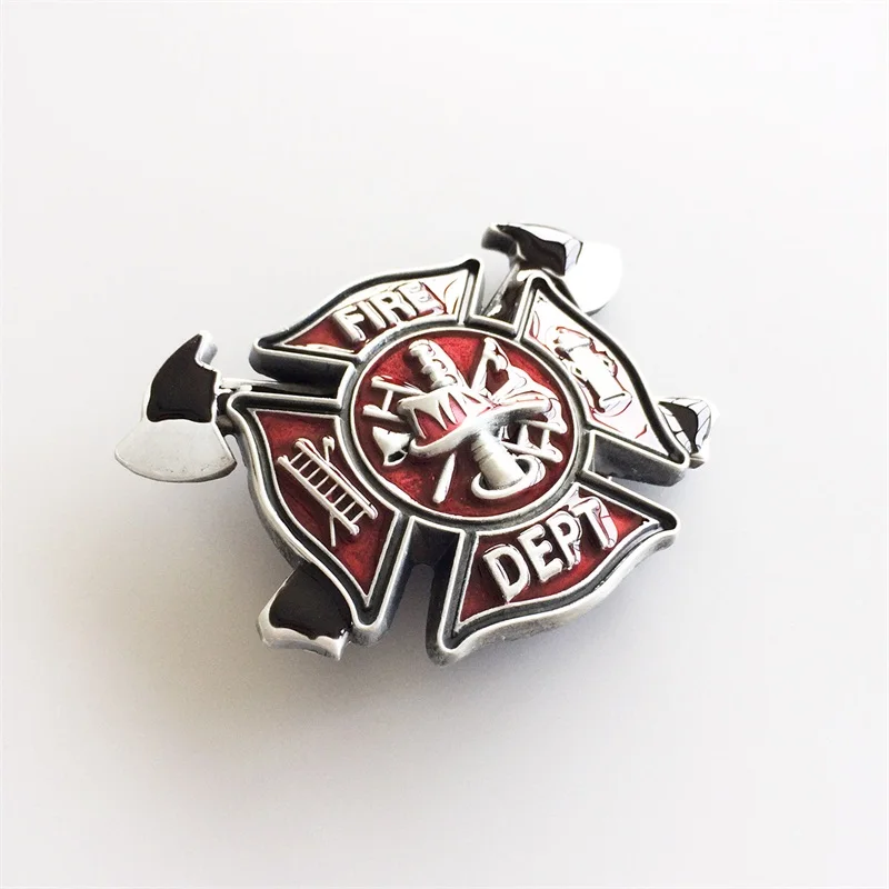 New Vintage Style Enamel Men Belt Buckle Fire Fighter Cross Belt Buckle also Stock in US BUCKLE-OC010