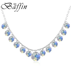BAFFIN Bohemian Necklaces Tassel Crystals from Austria Silver Color Jewelry For Women Birthday Wedding Party