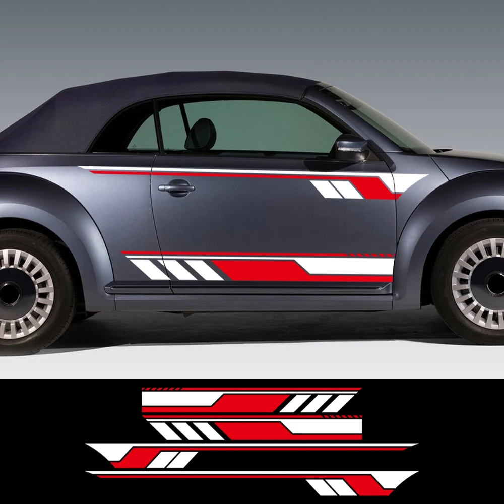 

For VW Beetle Car Sticker Door Side Decals Kit Wrapping Vinyl Film Waterproof Auto Vinyl Wrap Film PVC Decals Car Accessories