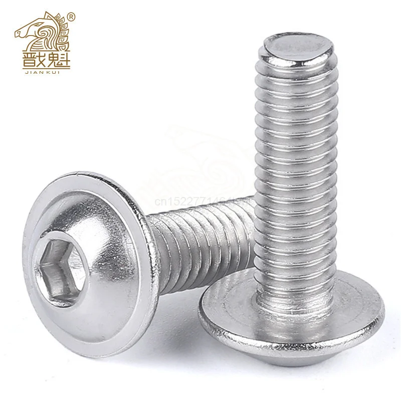 ISO7380.2 M2 M2.5 M3 M4 M5 M6 M8 304 Stainless Steel Hexagon Socket Button Head Screws With Collar Bolt