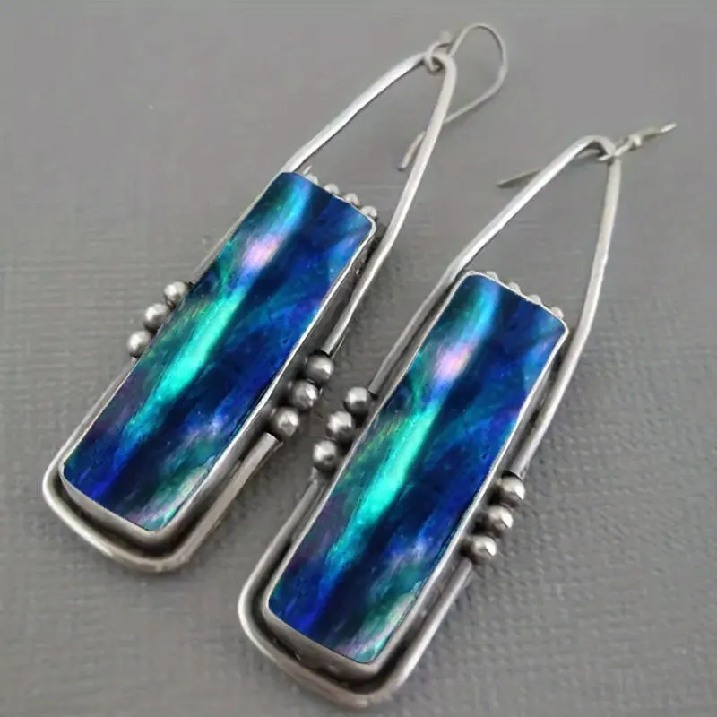 2pcs/set Retro Bohemian Earrings, Artificial Turquoise Earrings,Trendy Party Jewelry,Valentine's Day Gift For Mom Family Friends