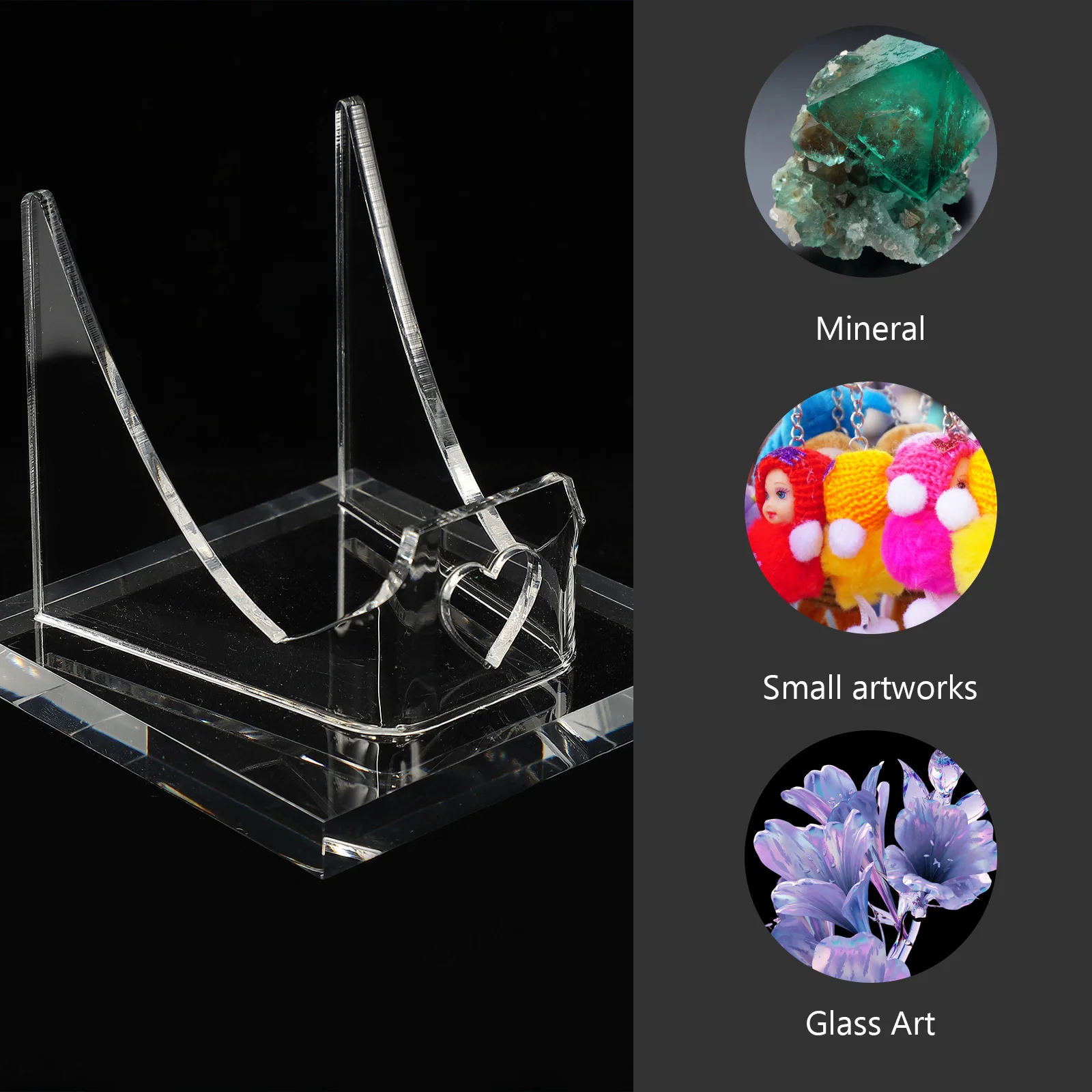 

Premium Acrylic Crystal Display Stand Minerals Specimen Holder Transparent Tabletop Shelf Sphere Stands for Home