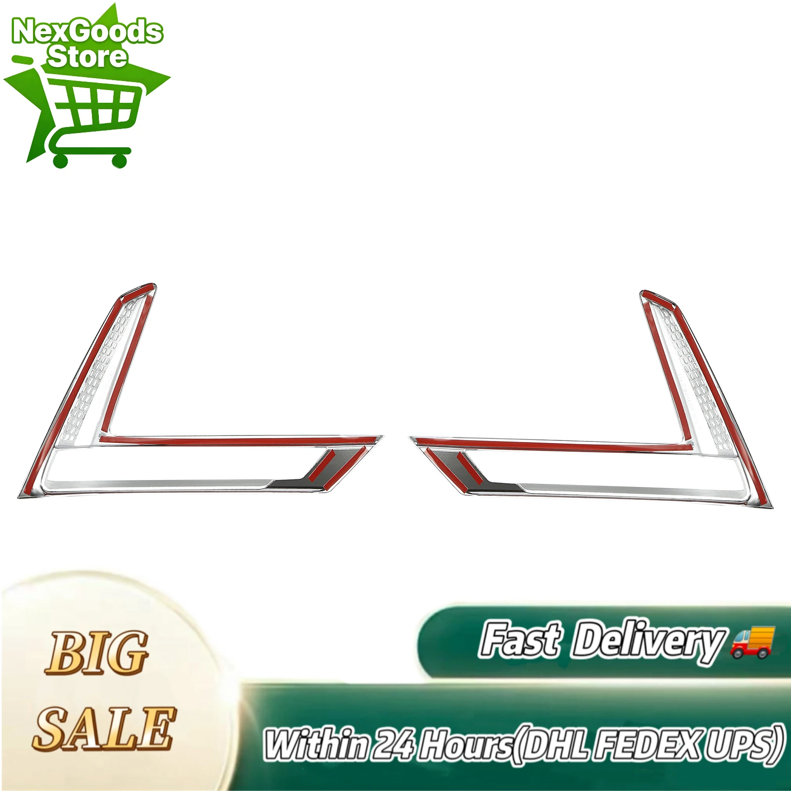 

Brand New 2PCS Front Fog Light Cover Trim For Honda CR-V CRV 2023 Accessories Chrome ABS, Strong and Durable