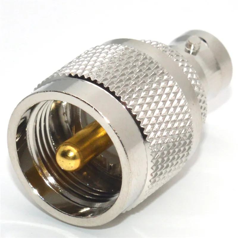 1 Stück UHF-Stecker auf BNC-Buchse Adapter PL-259 Stecker Gerader HF-Koaxialstecker Kupfer-Nickel-beschichtet – Detail 3