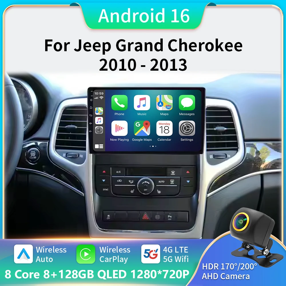 

Автомагнитола 2 Din, Android 13, мультимедийный видеоплеер для Jeep Grand Cherokee 2008-2013, Авторадио Carplay, стерео, gps, 8-ядерный, Wi-Fi, DSP