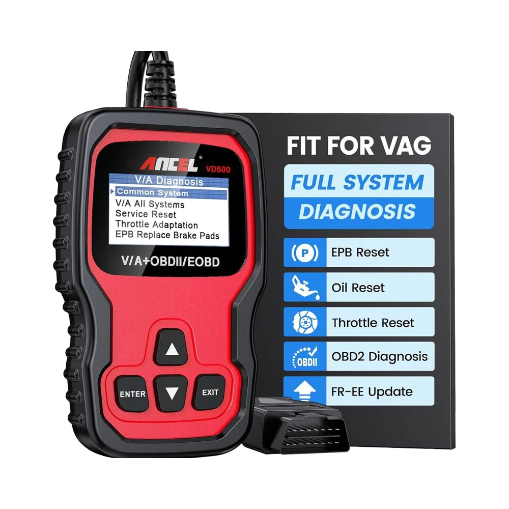 hot SALE Ancel VD500 OBD2 Scanner Engine Analyzer Tool for VAG VW Audi Skoda Seat EPB ABS SRS Code Reader Oil Throttle Brake Pad