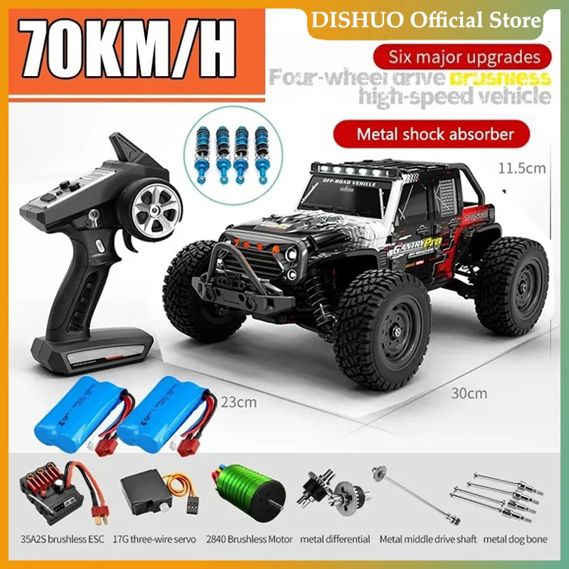 Rc Cars 16103Pro 50km/h lub 70km/h z diodą LED 1/16 Brushless Moter 4WD Off Road 4x4 High Speed Drift Monster Truck Kids Toys Gift