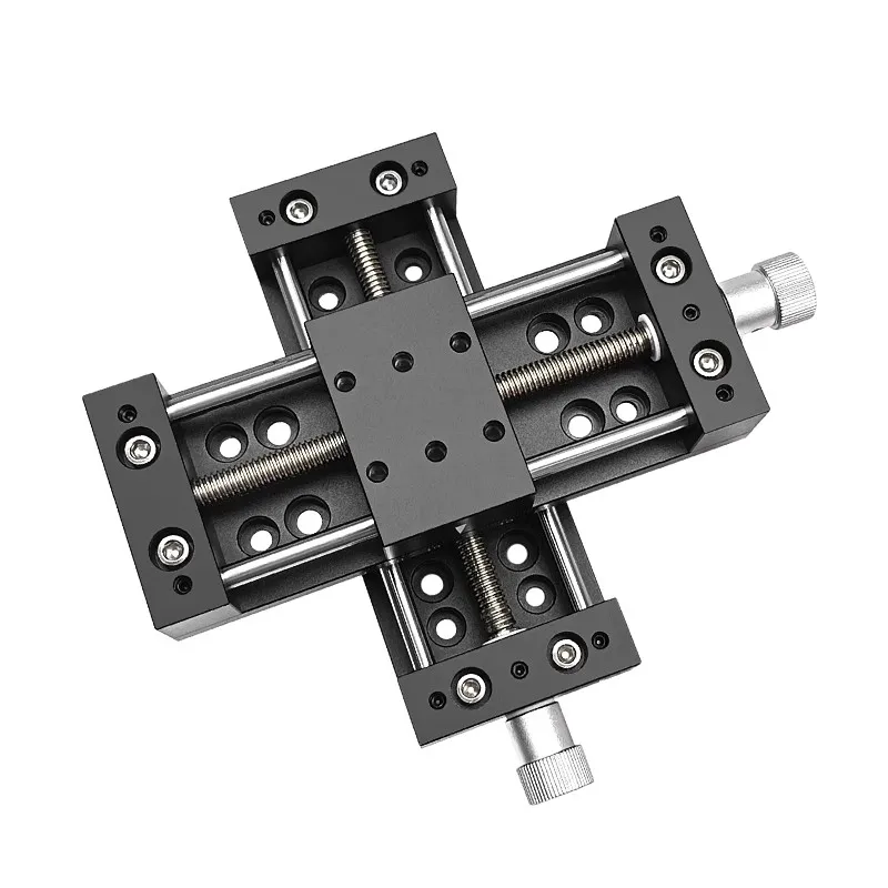XY axis 60 manual fine adjustment displacement slide table heavy-duty linear optical axis feed screw cross adjustment worktable