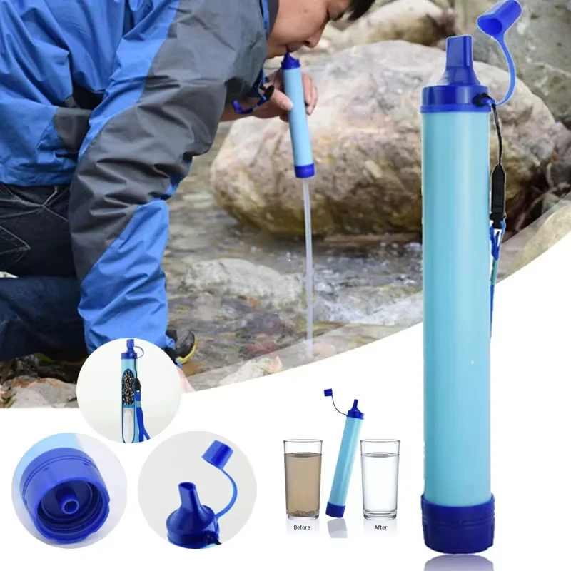 Portable Water Filter for Hiking, Camping, Travel, and Emergency Preparedness, Removes 99.9% of bacteria parasites microplastics