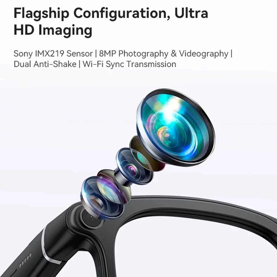 2026년형 새로운 6K HD AI 스마트 안경 챗 GPT 800MP 카메라 블루투스 통화 290mAh 배터리 32GB 음성 어시스턴트 제어 스마트 안경