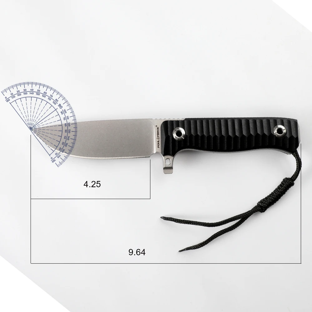 Outdoor camping hunting knife, DC53 blade knife, G10 handle, with Kydex sheath, fixed knife, kitchen knife