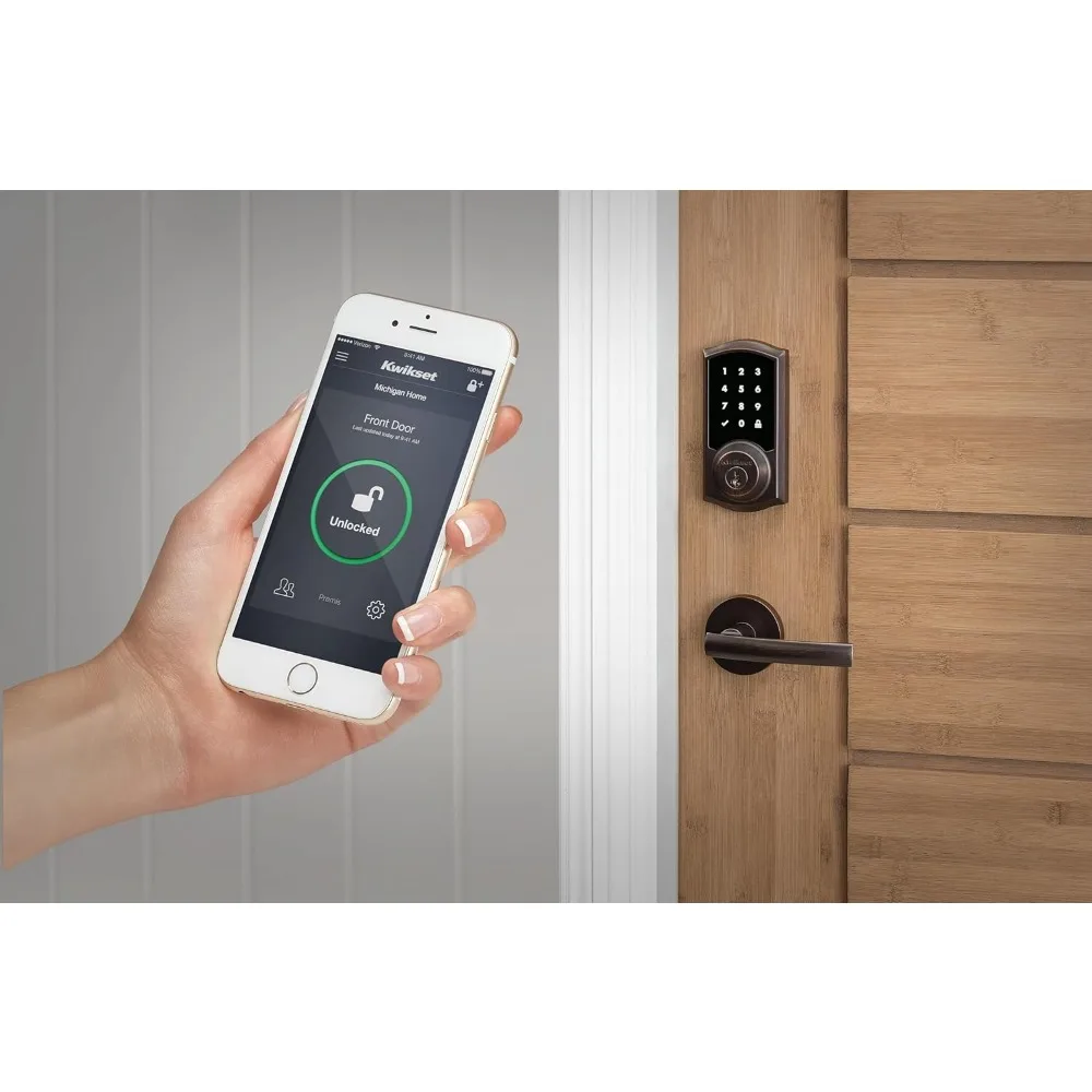 Cerradura inteligente SmartCode 916 Z-Wave, cerradura de puerta Compatible con anillo de entrada sin llave, cerrojo electrónico con pantalla táctil, SmartKey Re-Key Secu