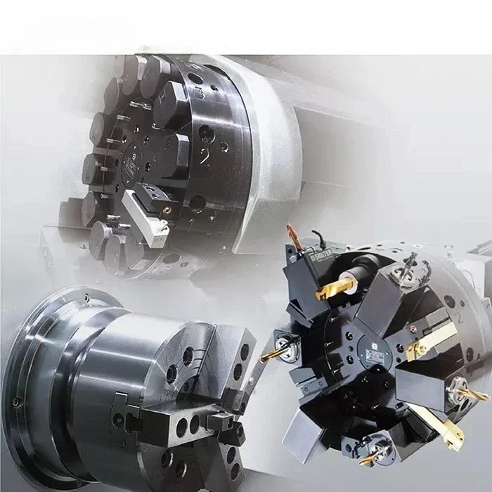 High-Precision Slant Bed Turret Small CNC Turning Center 3-axis Lathe Machine With 12-station Power Turret For Metalworking