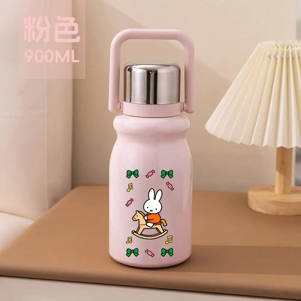 

Чашка для воды Miffy, милый мультфильм, простая креативная кавайная мульти-стильная портативная чашка для воды большой емкости из нержавеющей стали, подарок