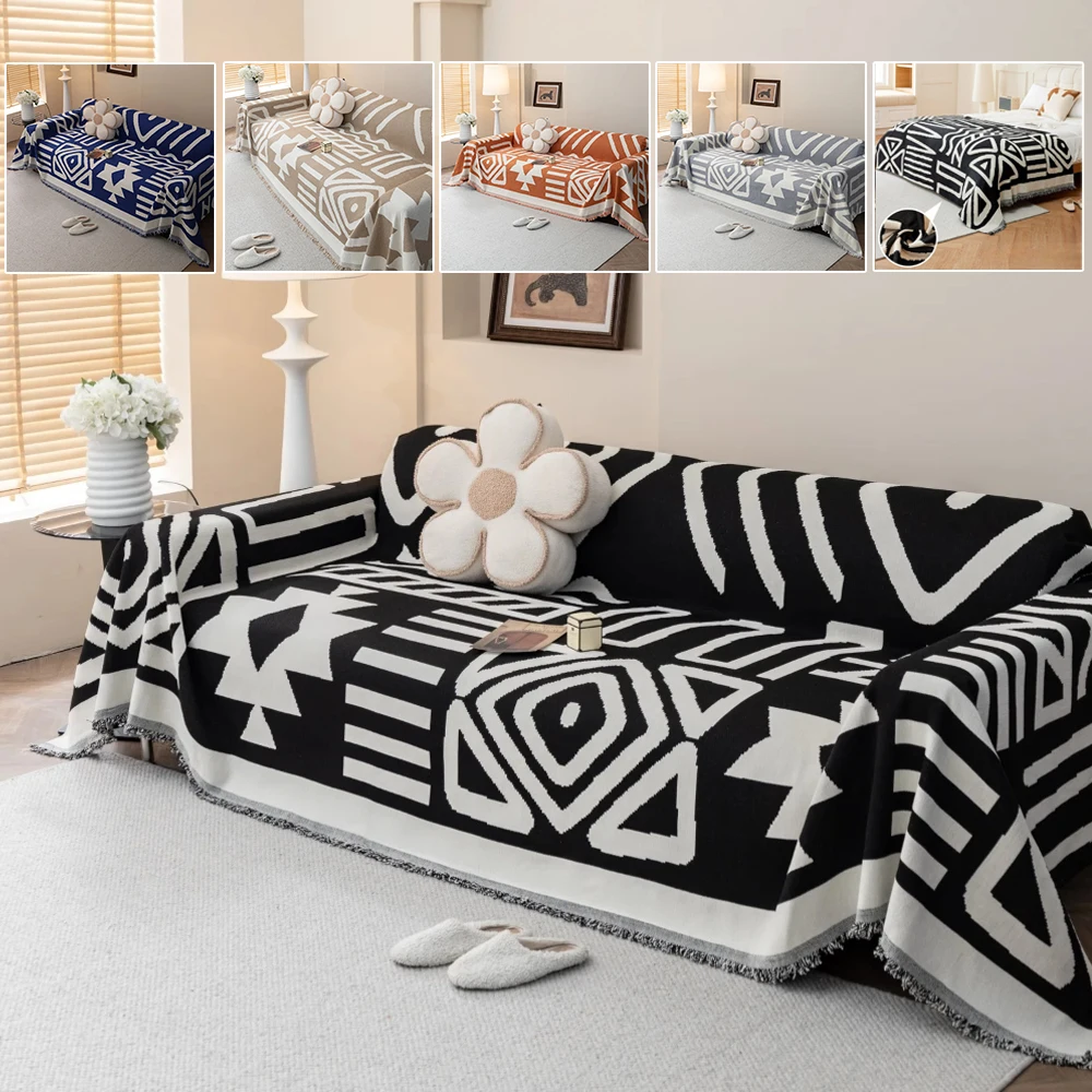 

Soft Sofa Towel Chenille with Tassel Jacquard Sofa Cover Blanket Dustproof Furniture Protector for Living Room Manta Sofa 쇼파여름커버