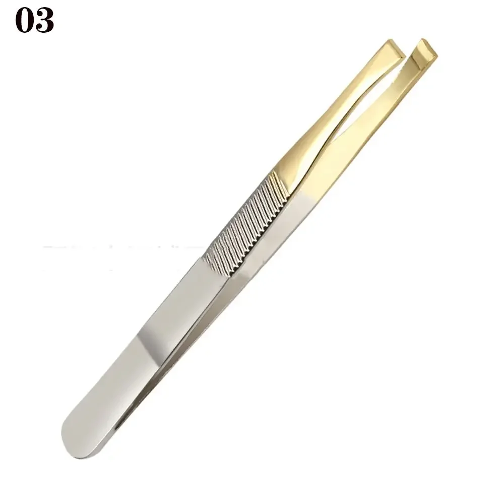 Facial Care Multipurpose Slant/Tip/Flat Ingrown Hair Removal Eyebrow Tweezers Plucking Eyebrows Beards Tool