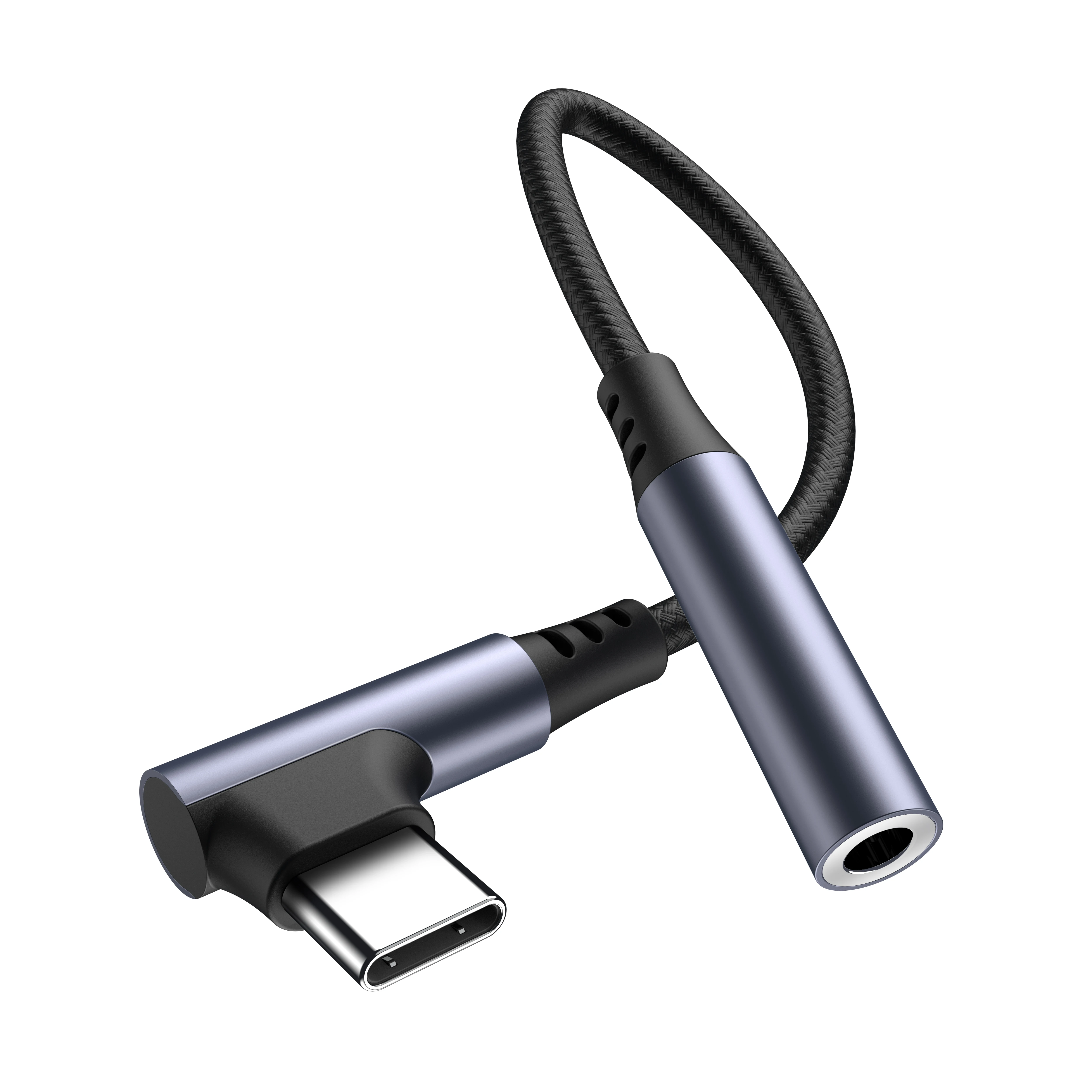 L-shape Type C To 3.5 Jack Earphone Adapter USB-C 3.5mm Audio Cable Converter For Ipad Iphone 16 Samsung Huawei Xiaomi Google