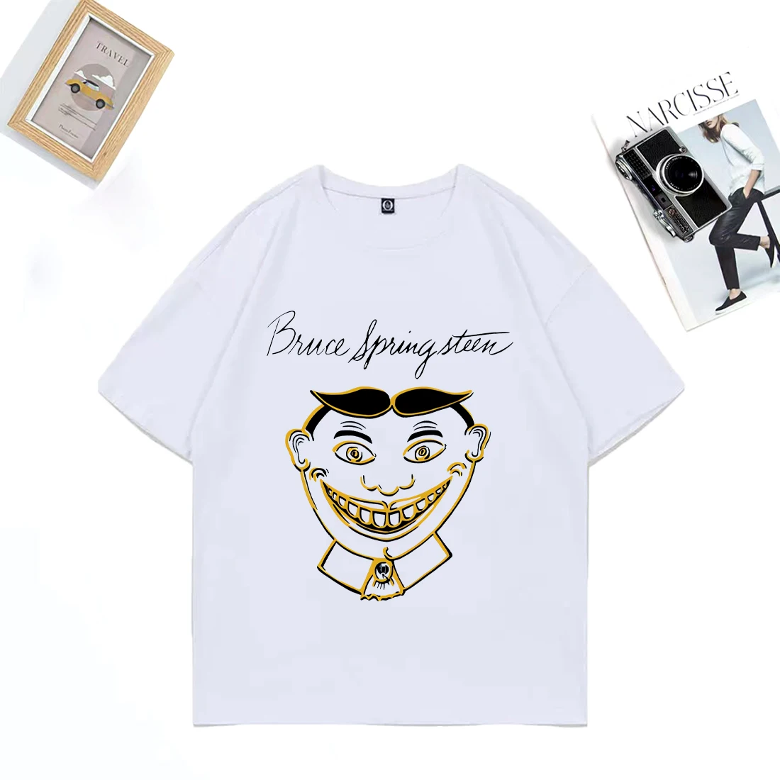 

Bruce Springsteen Tillie print T Shirt Men Women's Casual classic streetwear Summer short sleeve Unisex Cotton Oversized t-shirt