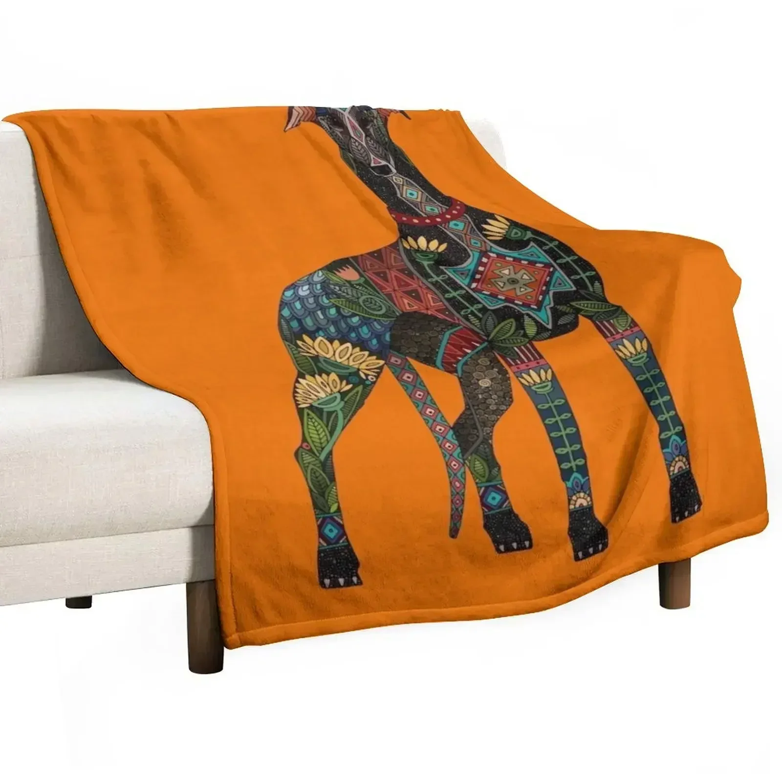 greyhound orange Throw Blanket Thermal Stuffeds Large Shaggy Furry Thins Blankets