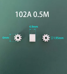 102A 102B 0.5M Pinion Gear Modulus 0.5 10 Tooth Plastic Gear Motor Parts Toy Accessories 10pcs/lot