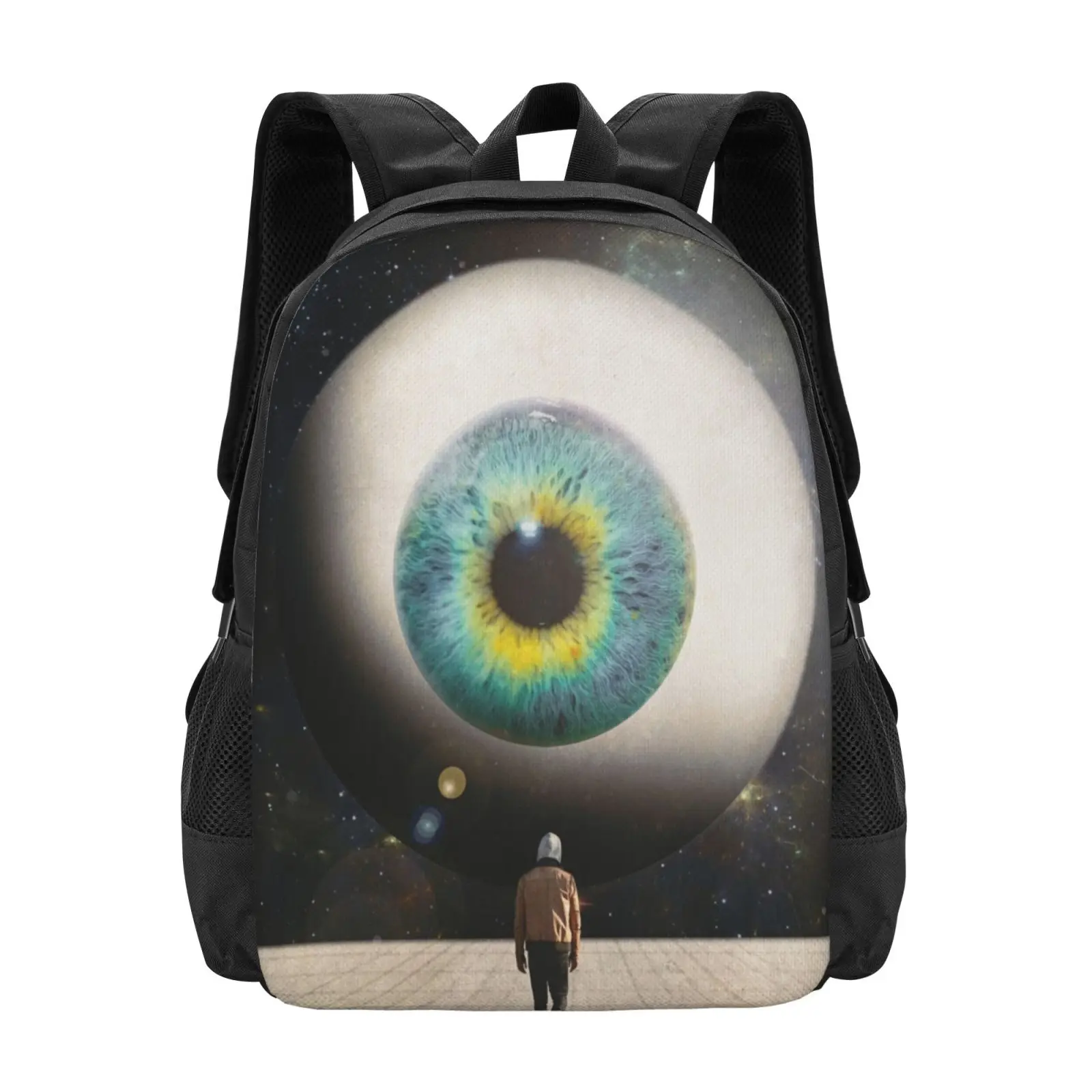 

All Seeing Hot Sale Schoolbag Backpack Fashion Bags Seamlessoo Digital Design Collage Art Watching Eye Surveillance Abstract