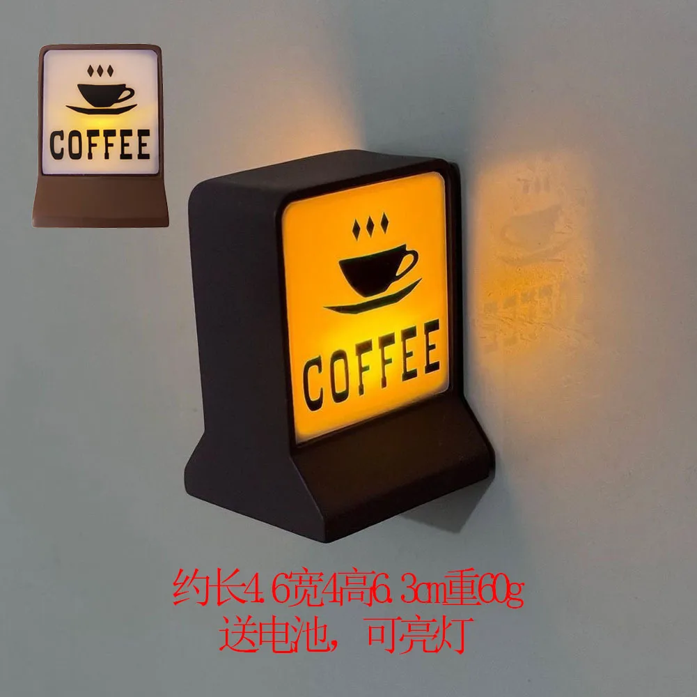 Creative Mini Refrigerator Sticker Convenience Store Magnetic Light Signs Display Board with Luminous Light Box Model Ornamen