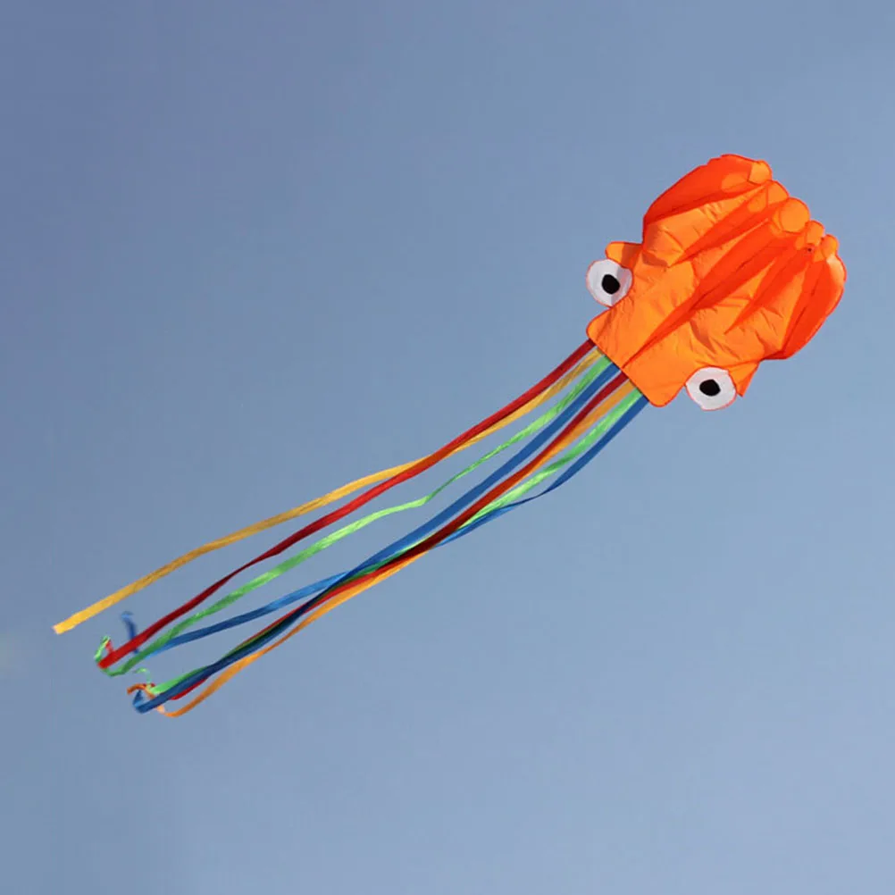 Cometa voladora de línea única de 4m para acrobacias, pulpo rojo, potencia, deporte, juguete al aire libre
