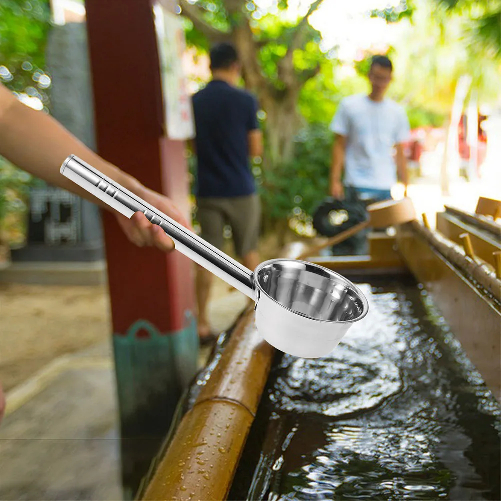 

Stainless Steel Scoop Kitchen Gadgets Bathing Ladles Spoon Flat Water Bathroom 201 Dipper