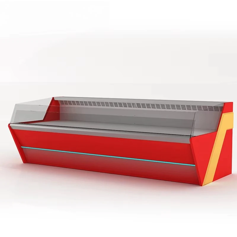 Customized Open Air Serve Over Counter Commercial Meat Display Case Cooler Large Capacity Energy Saving Best Seller